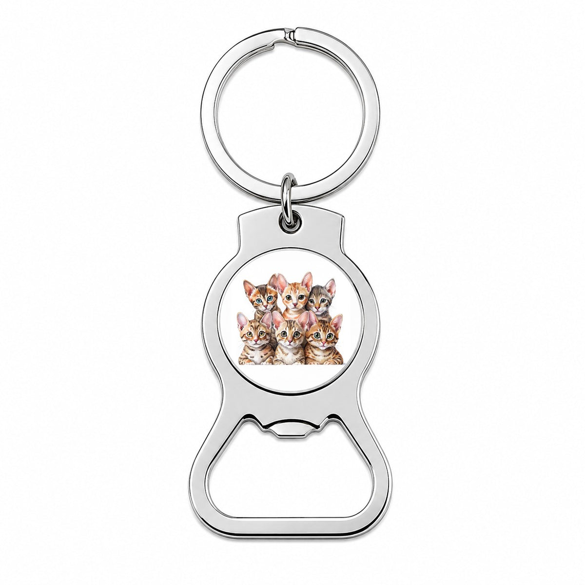Sweet Ocicat Cats Bottle Opener Keychain