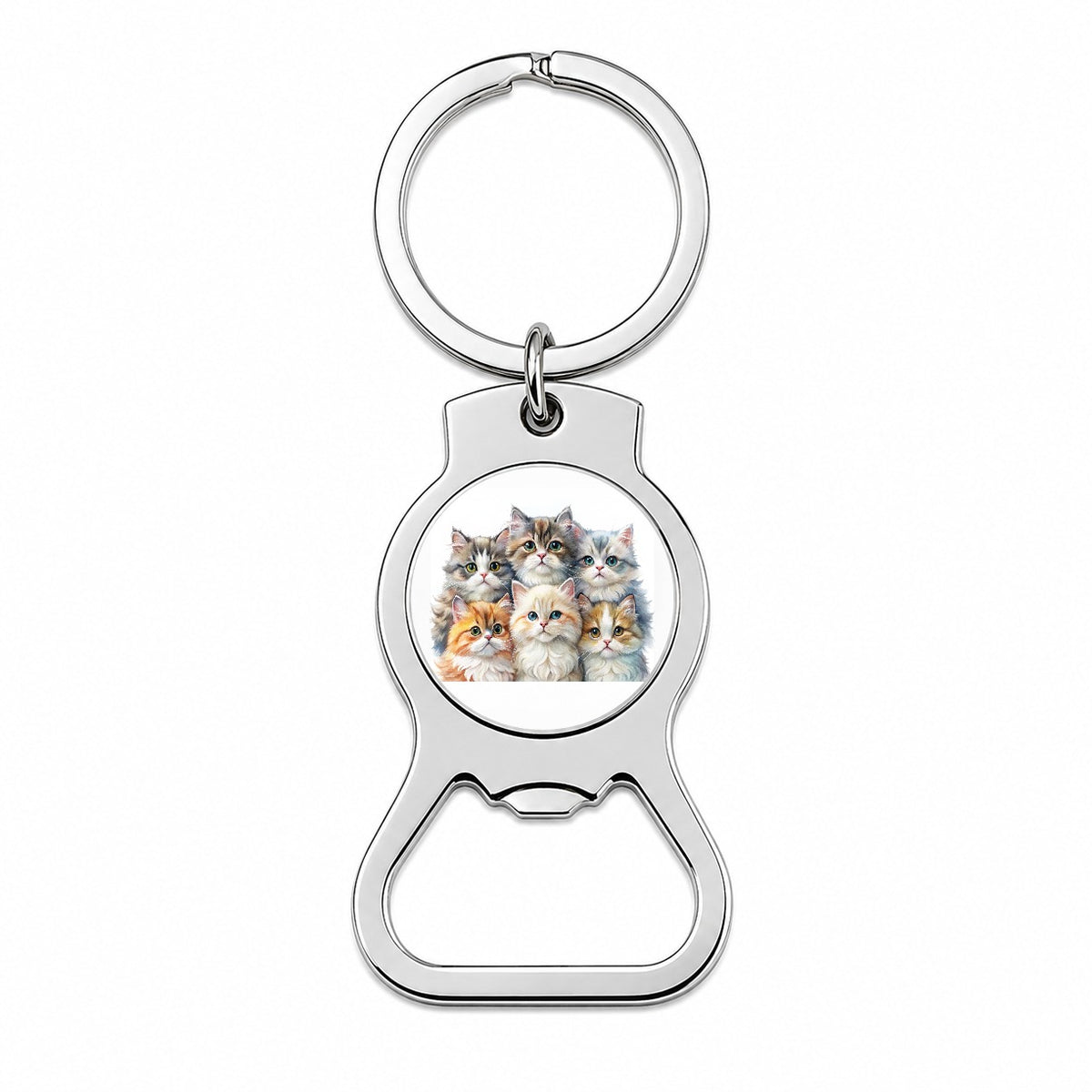 Sweet Persian Cats Bottle Opener Keychain