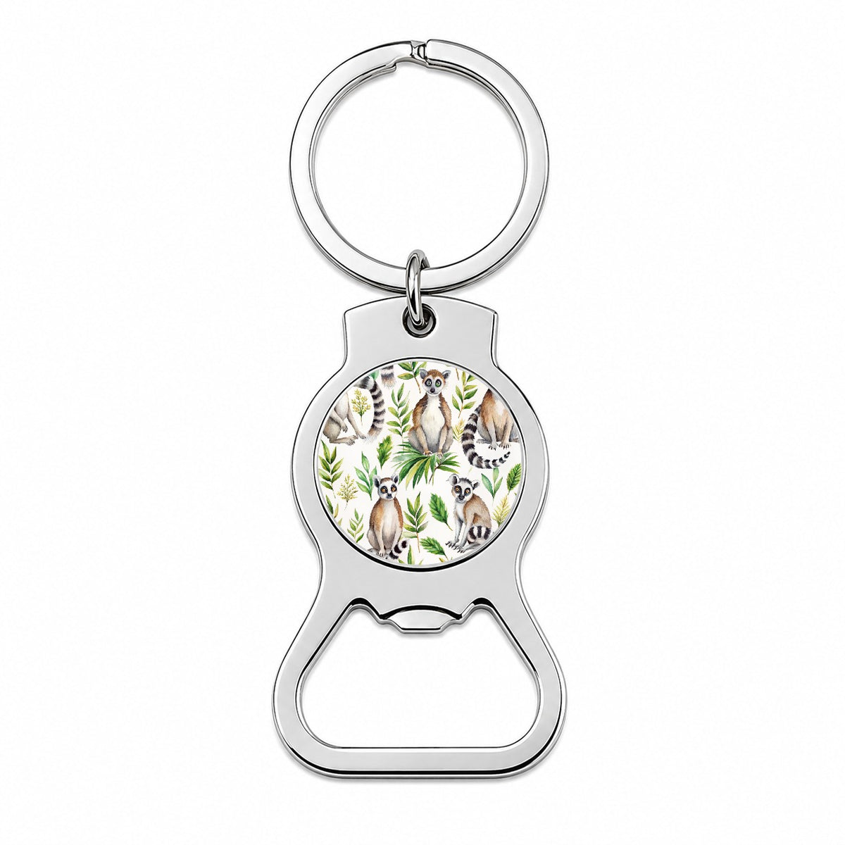 Sweet Ringtail Lemurs Bottle Opener Keychain