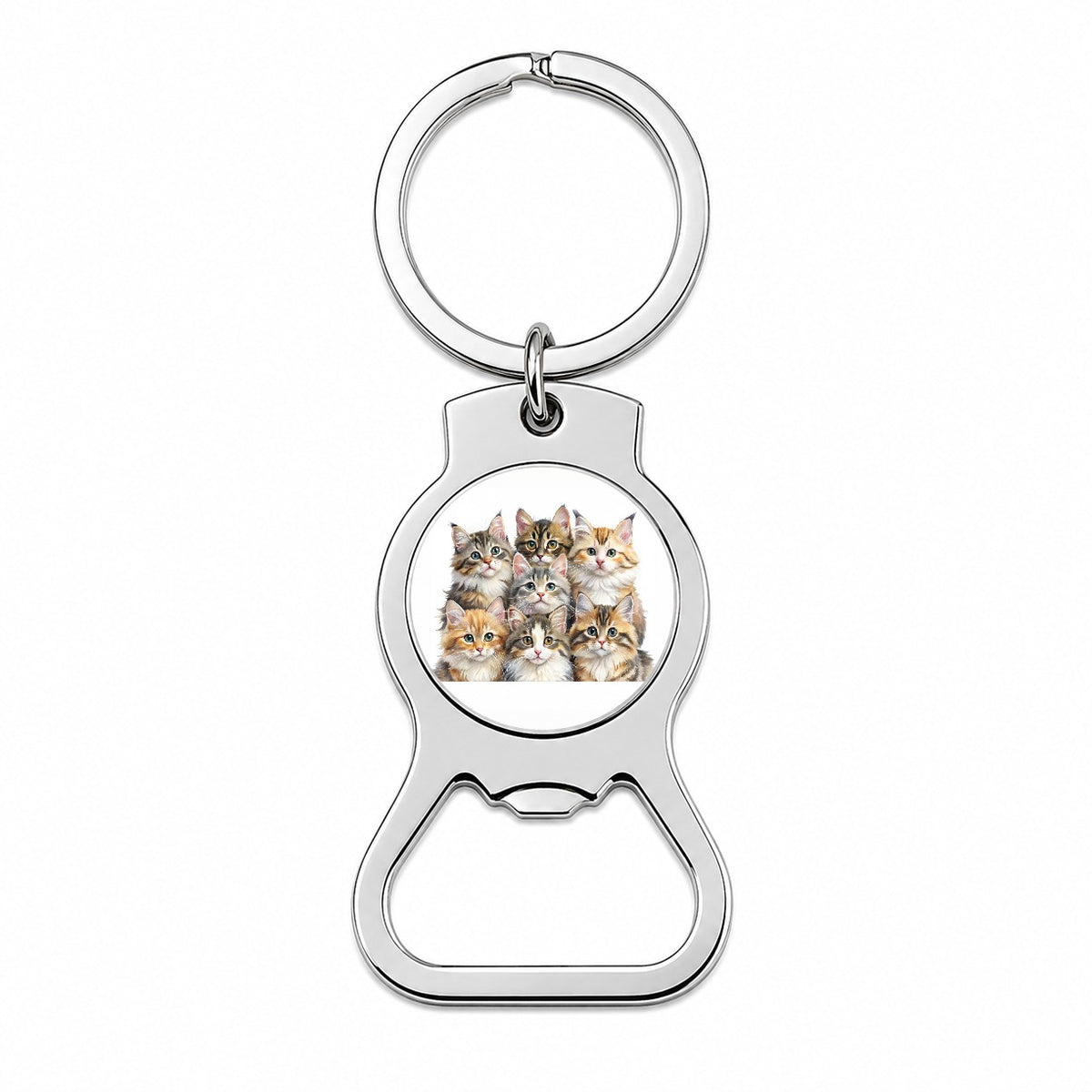 Sweet Siberian Cats Bottle Opener Keychain