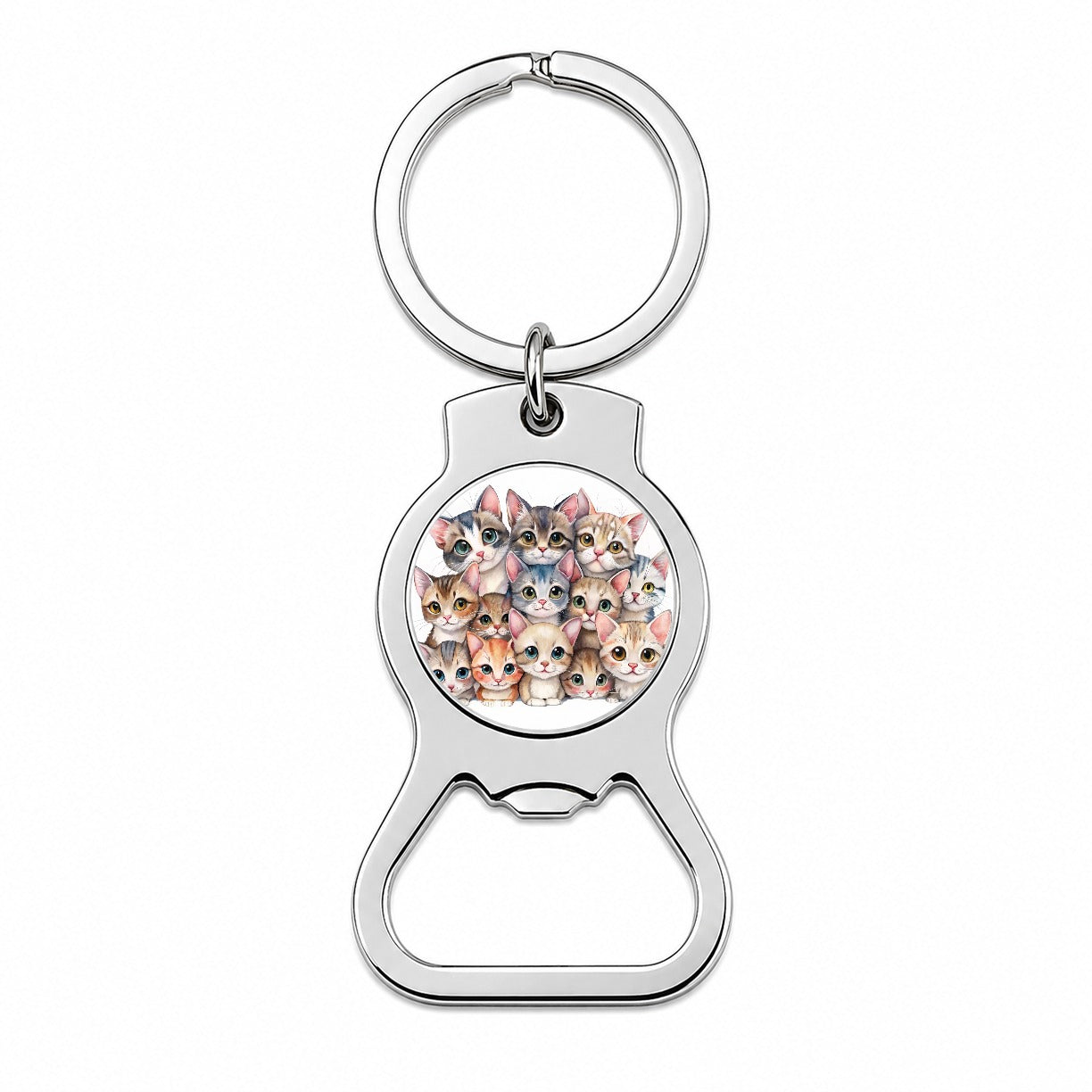 Sweet Singapura Cats Bottle Opener Keychain