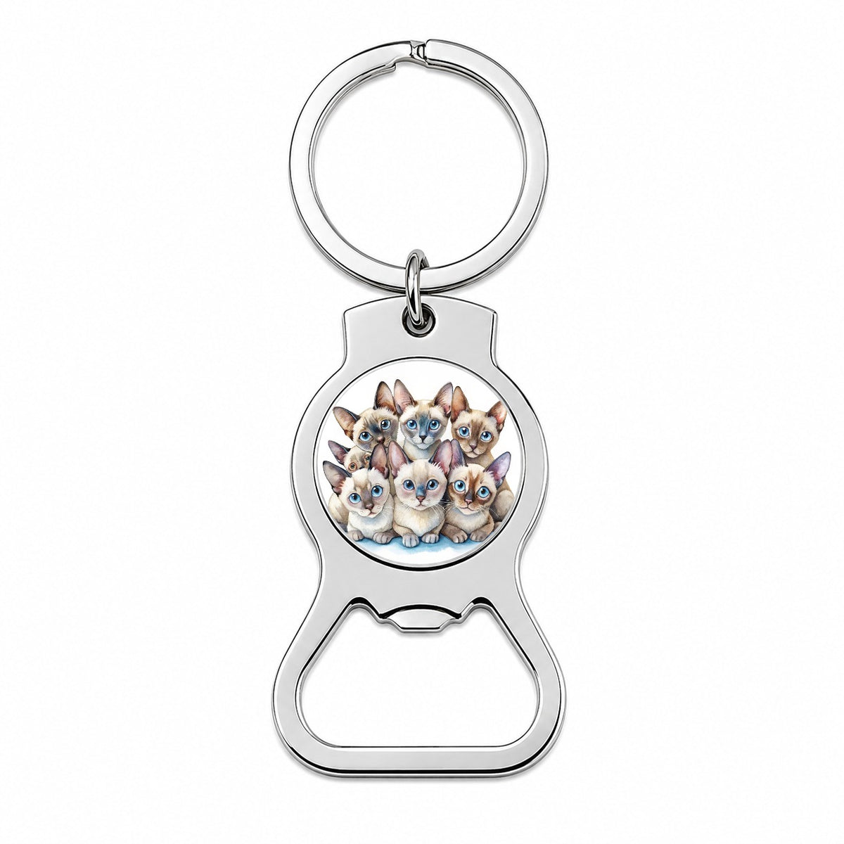 Sweet Tonkinese Cats Bottle Opener Keychain