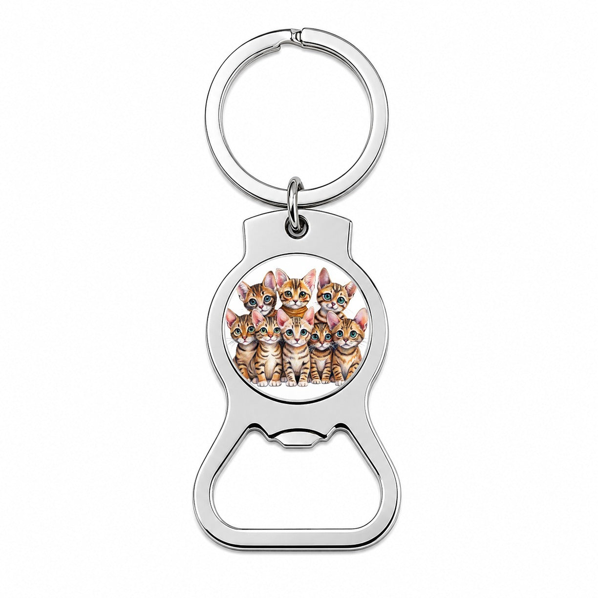 Sweet Toyger Cats Bottle Opener Keychain