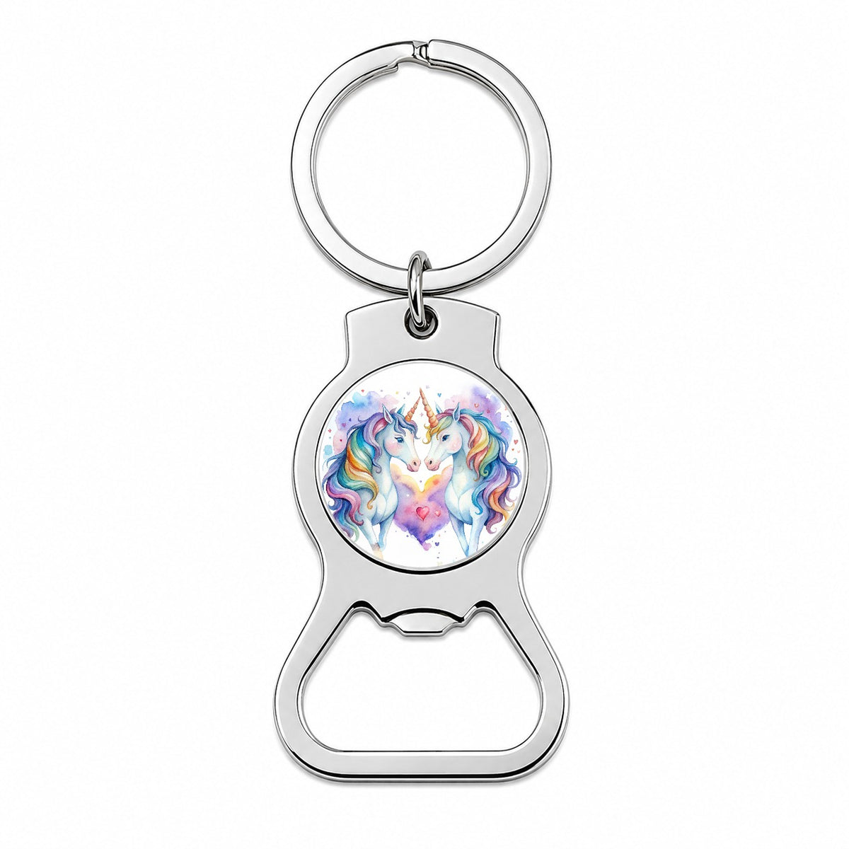 Unicorns In Love Valentine's Day Bottle Opener Keychain