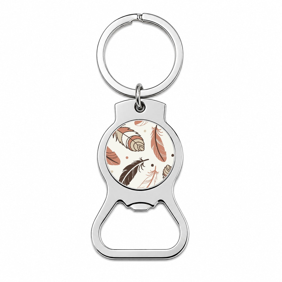Boho Feathers Bottle Opener Keychain