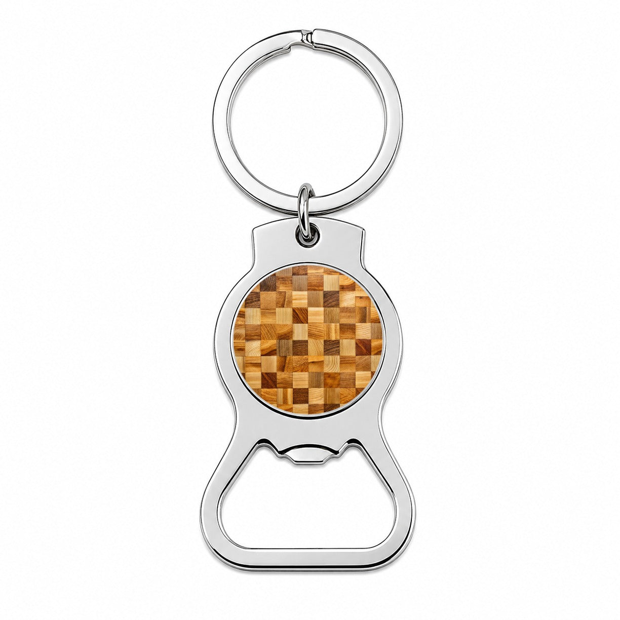 Butcher Block Bottle Opener Keychain