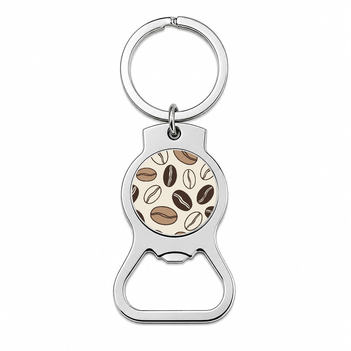 Coffee Beans Sketch Bottle Opener Keychain