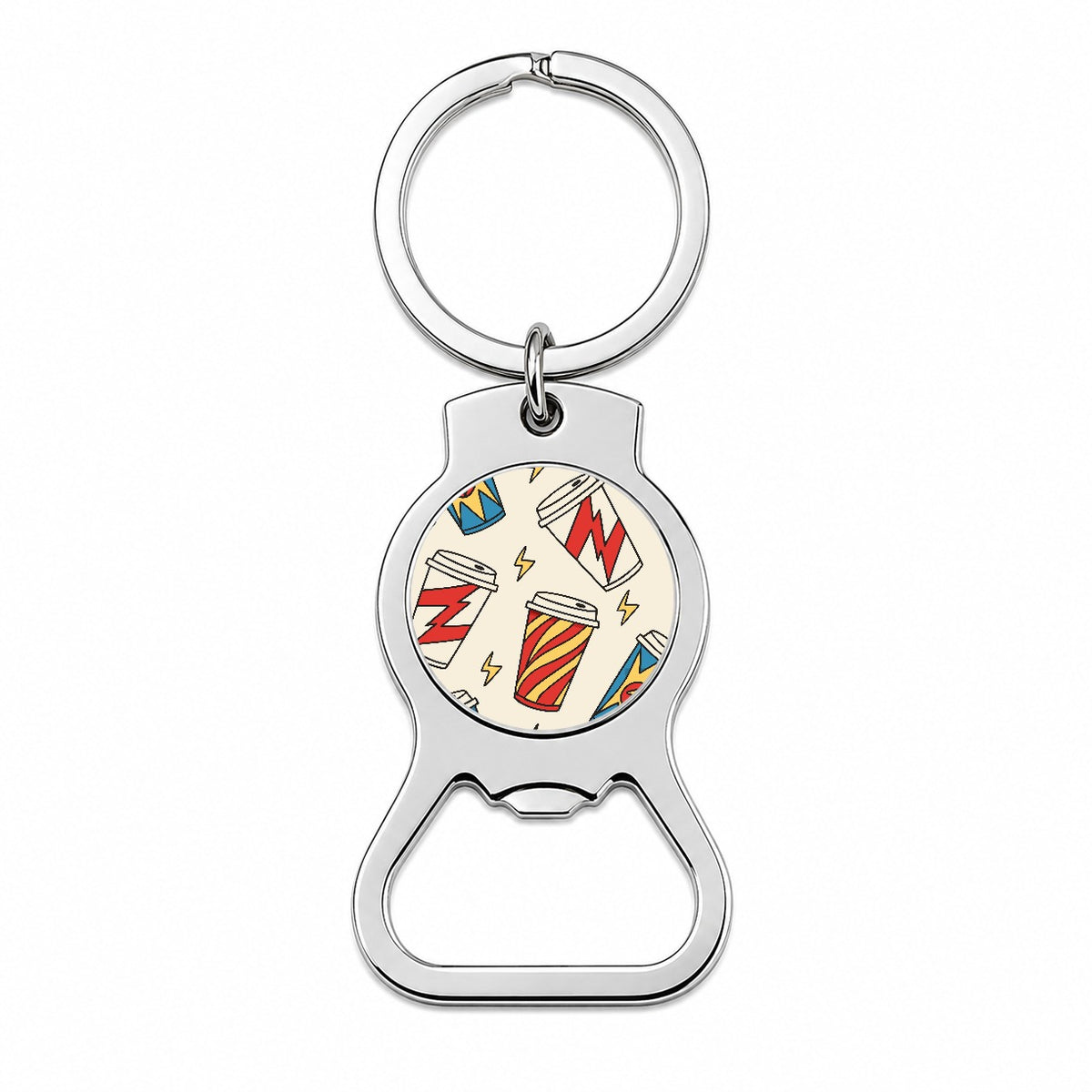 Coffee Cups Dynamic Bottle Opener Keychain