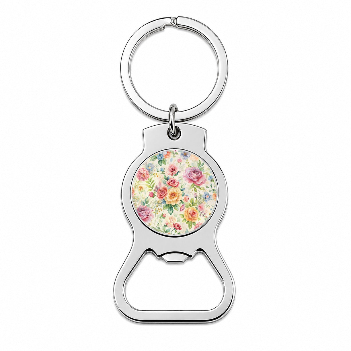 Ditsy Floral Flowers Pattern Bottle Opener Keychain