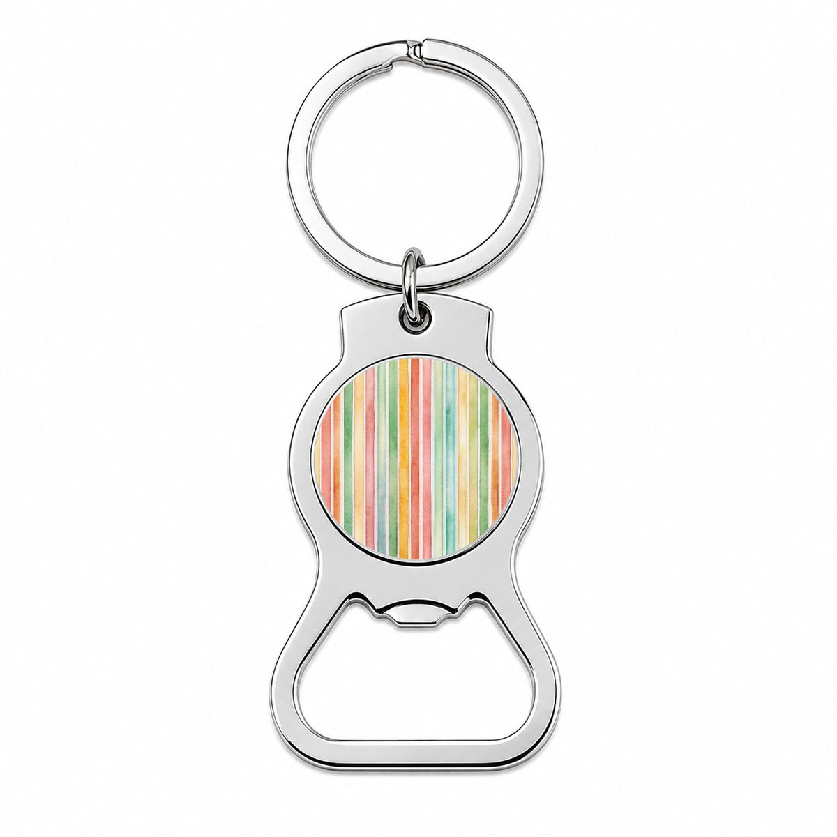Striped 70s Wallpaper Bottle Opener Keychain