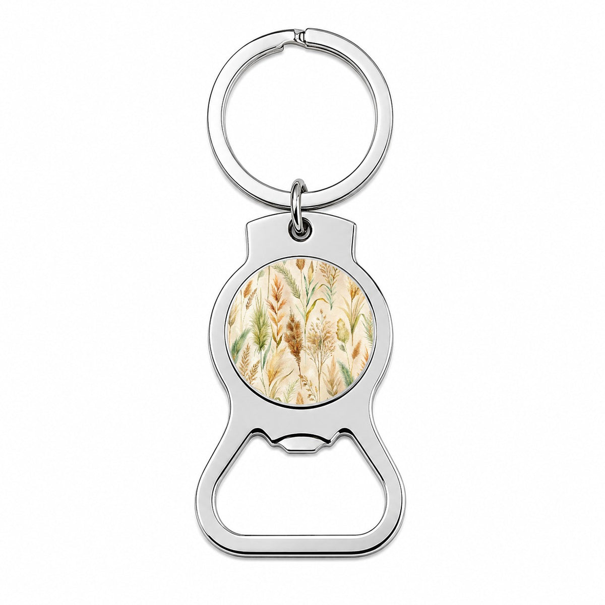 Wild Grasses Wheat Pattern Bottle Opener Keychain