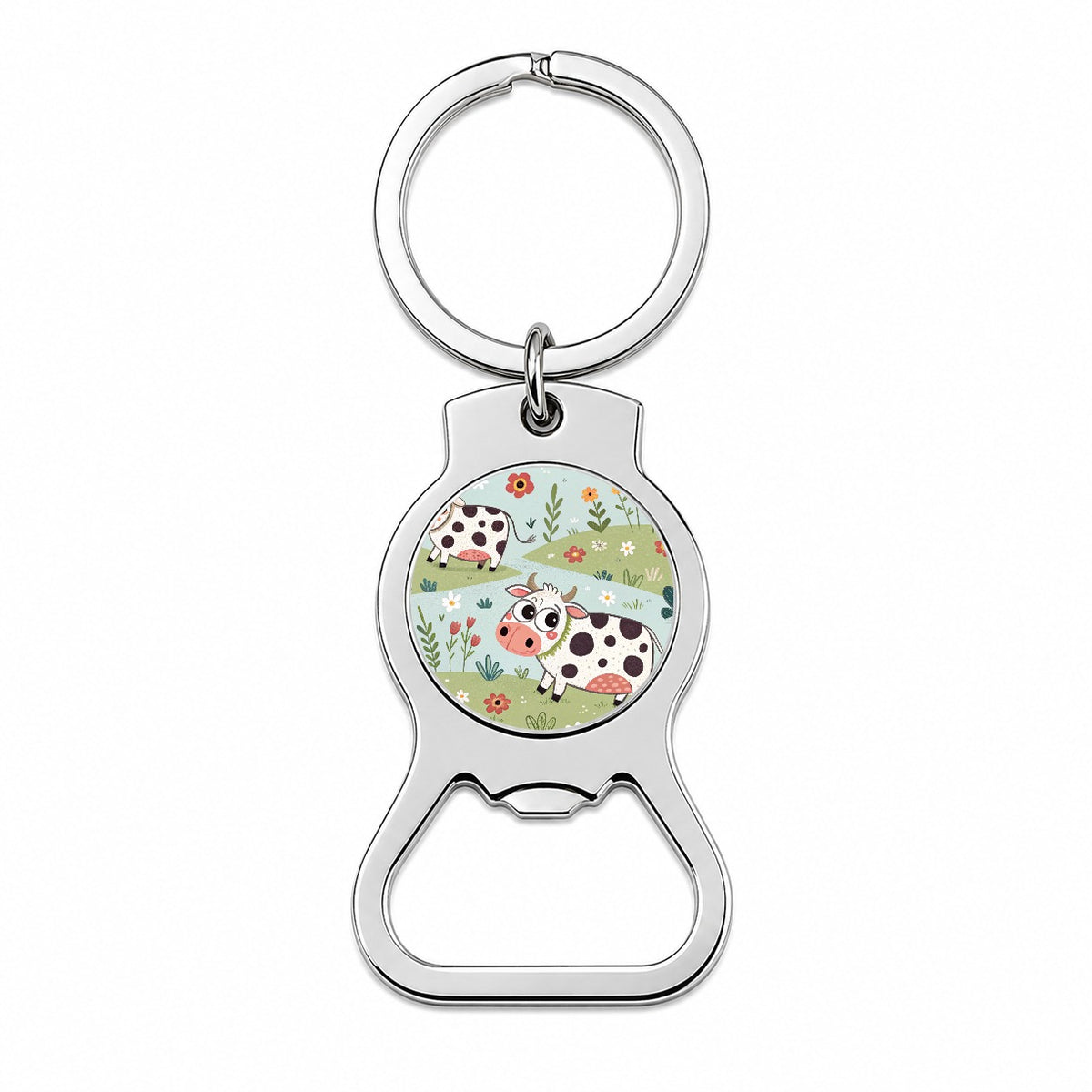 Adorable Dairy Cows Bottle Opener Keychain