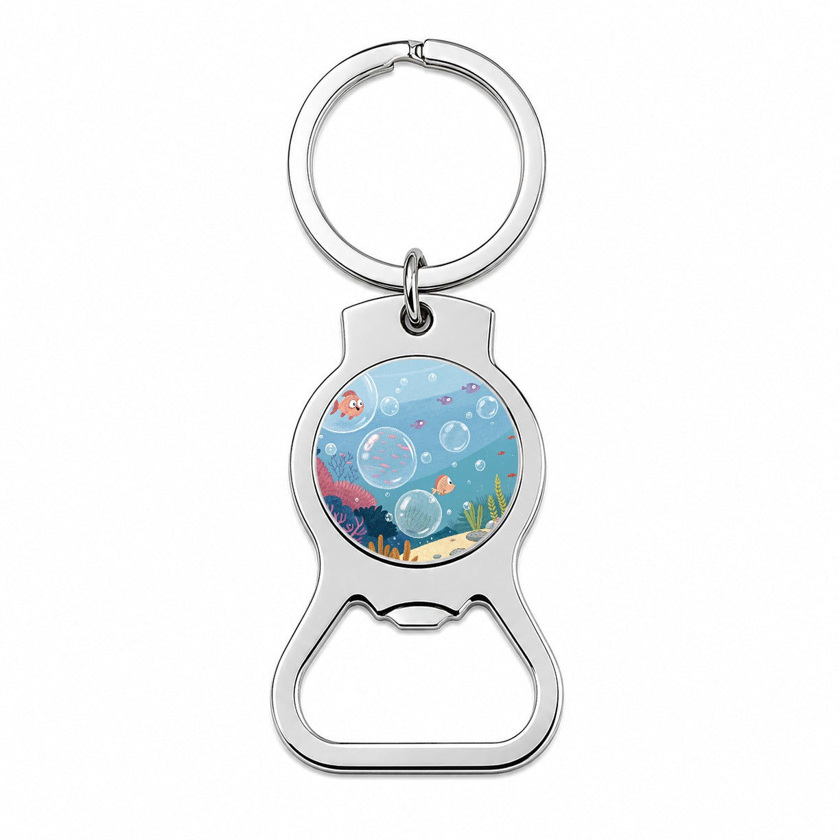 Bubbles Under Water Fish Bottle Opener Keychain