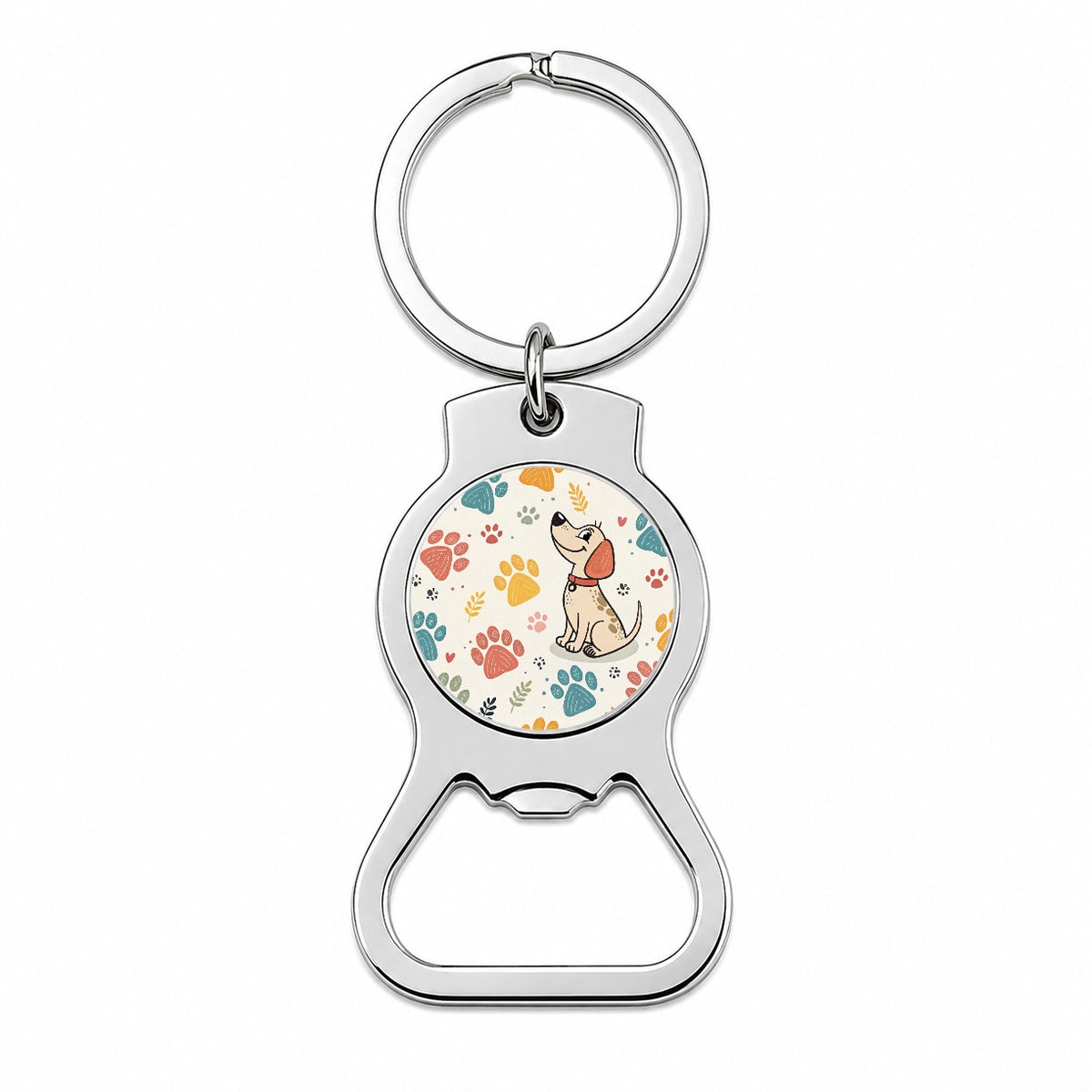 Dog Paw Prints Pastel Bottle Opener Keychain