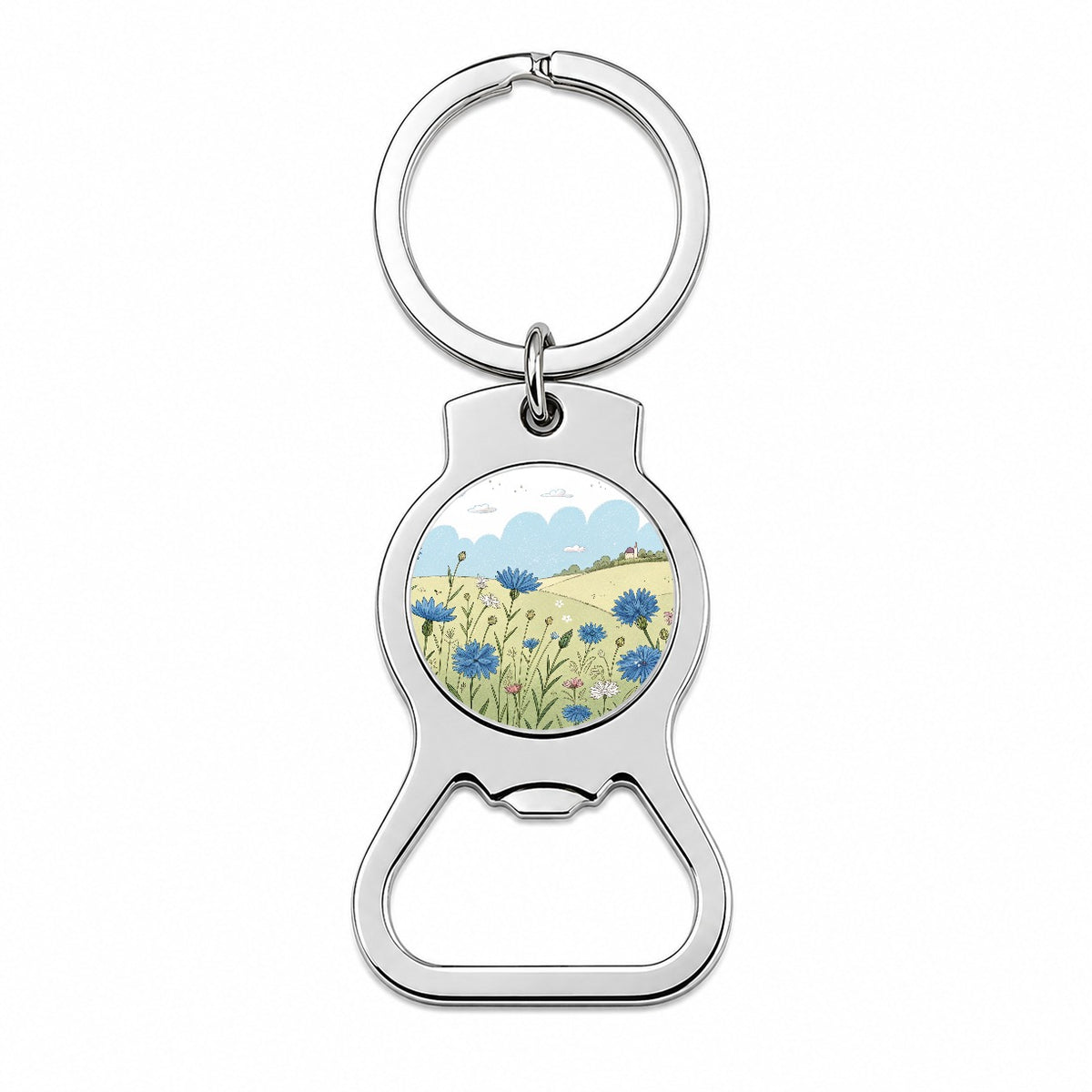 Field Of Cornflowers Flowers Bottle Opener Keychain