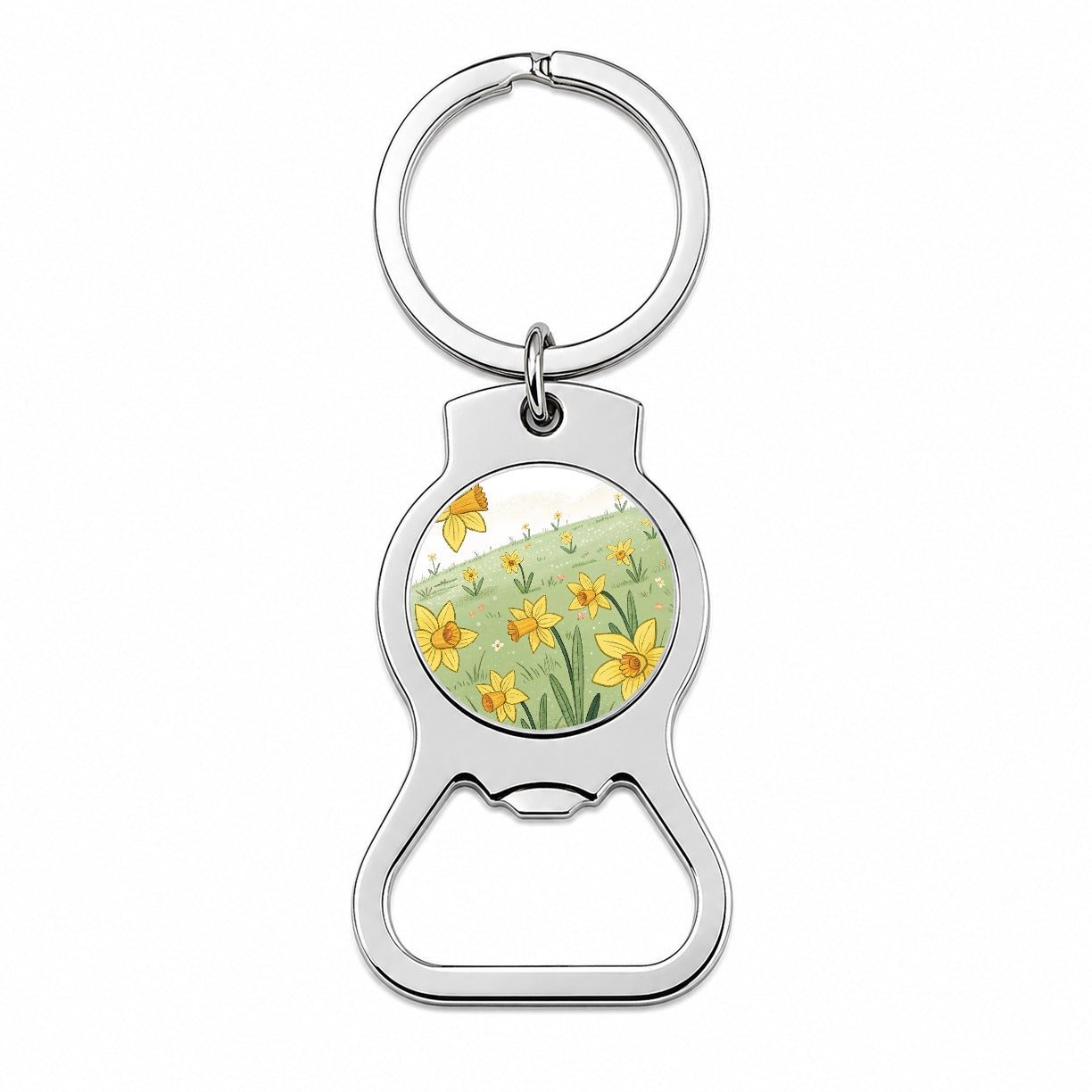 Field Of Daffodils Flowers Bottle Opener Keychain