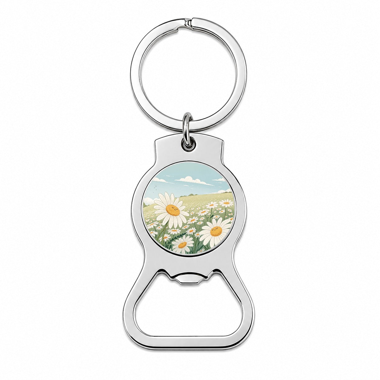 Field Of Daisies Daisy Flowers Bottle Opener Keychain