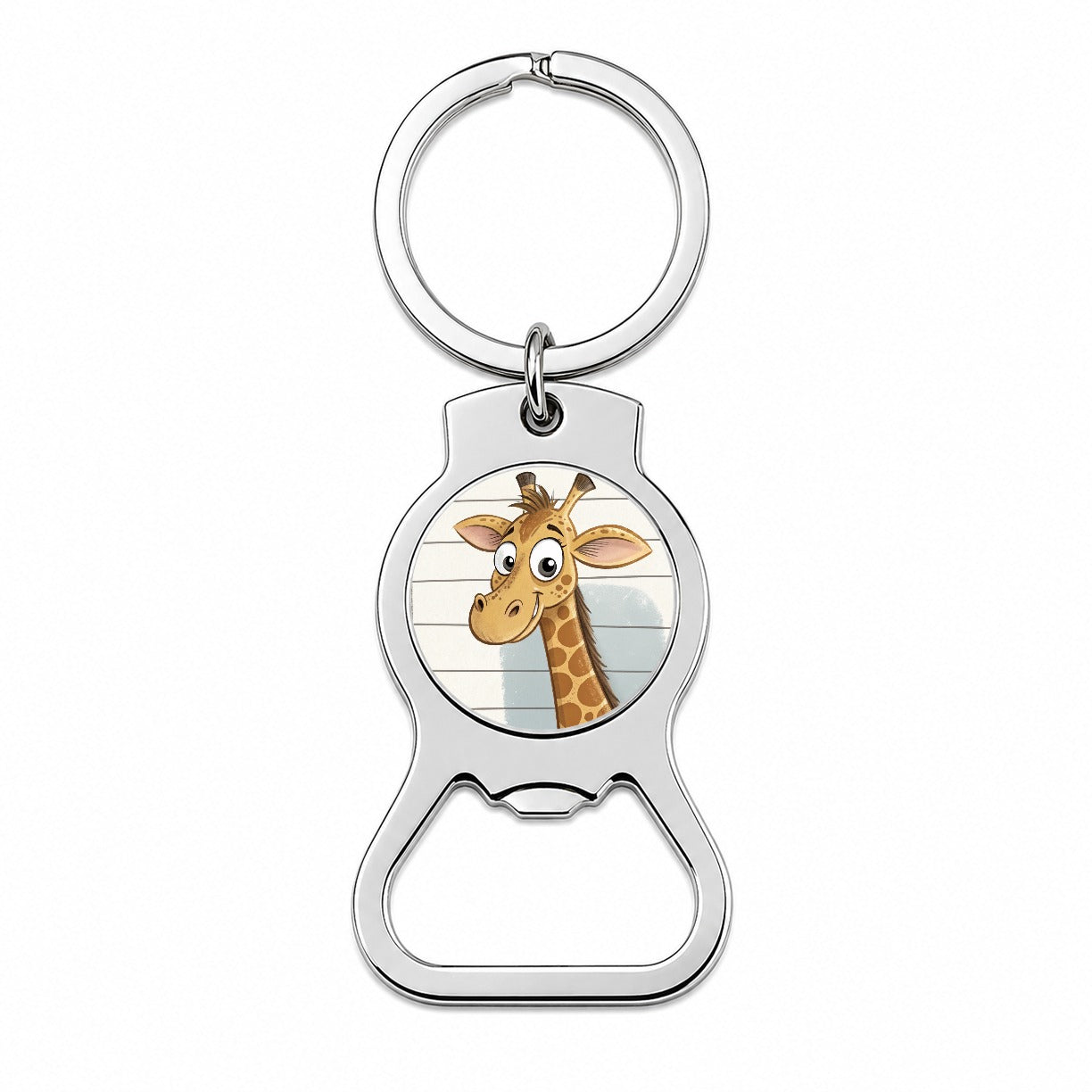 Giraffe Mug Shot Bottle Opener Keychain