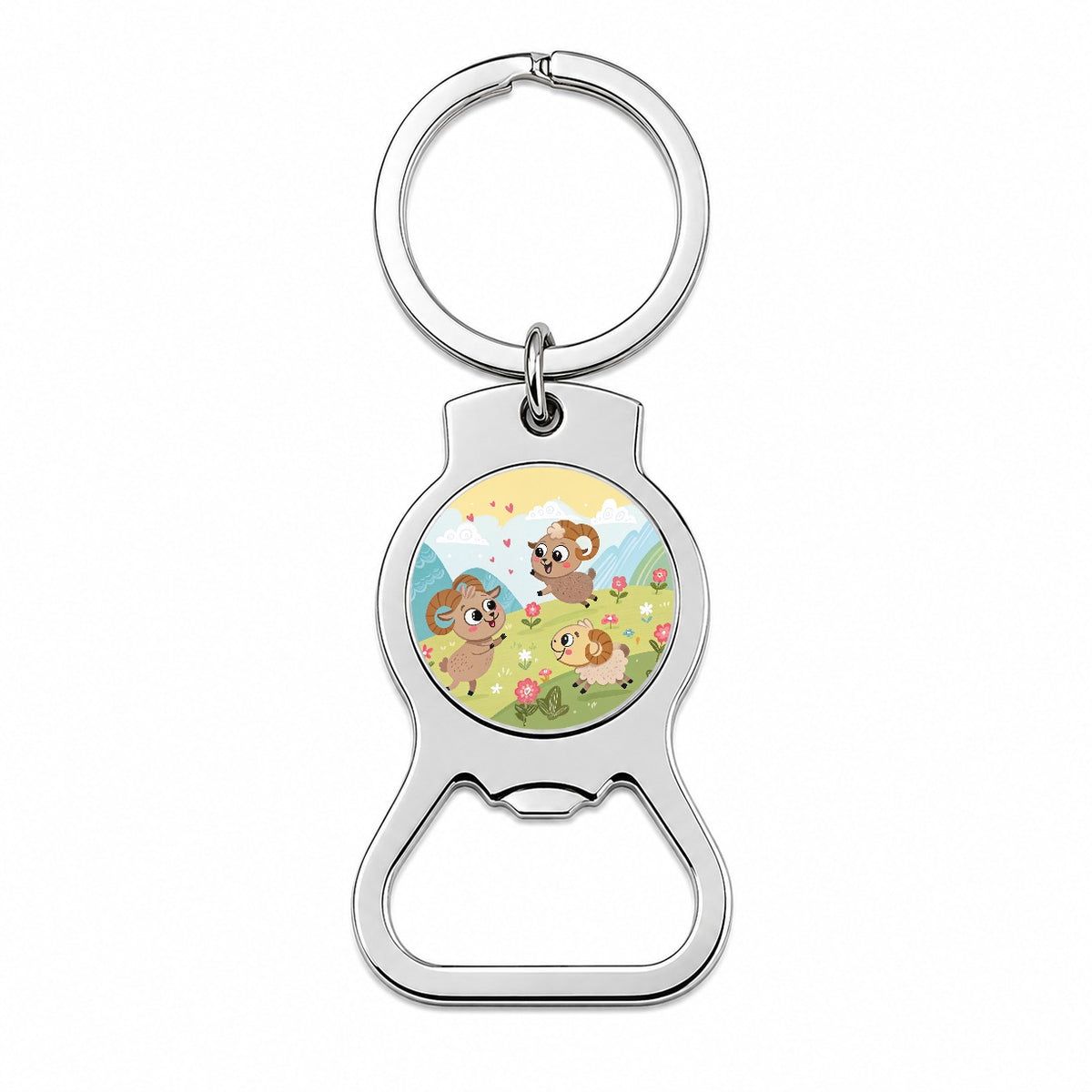 Kawaii Bighorn Sheep Bottle Opener Keychain