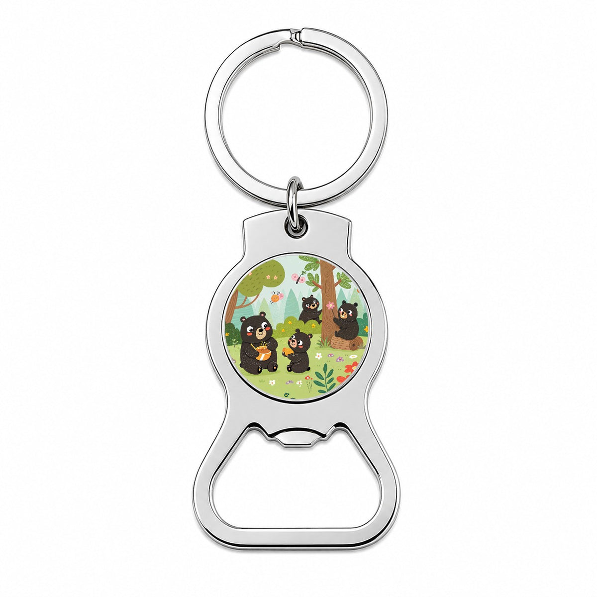 Kawaii Black Bears Bottle Opener Keychain