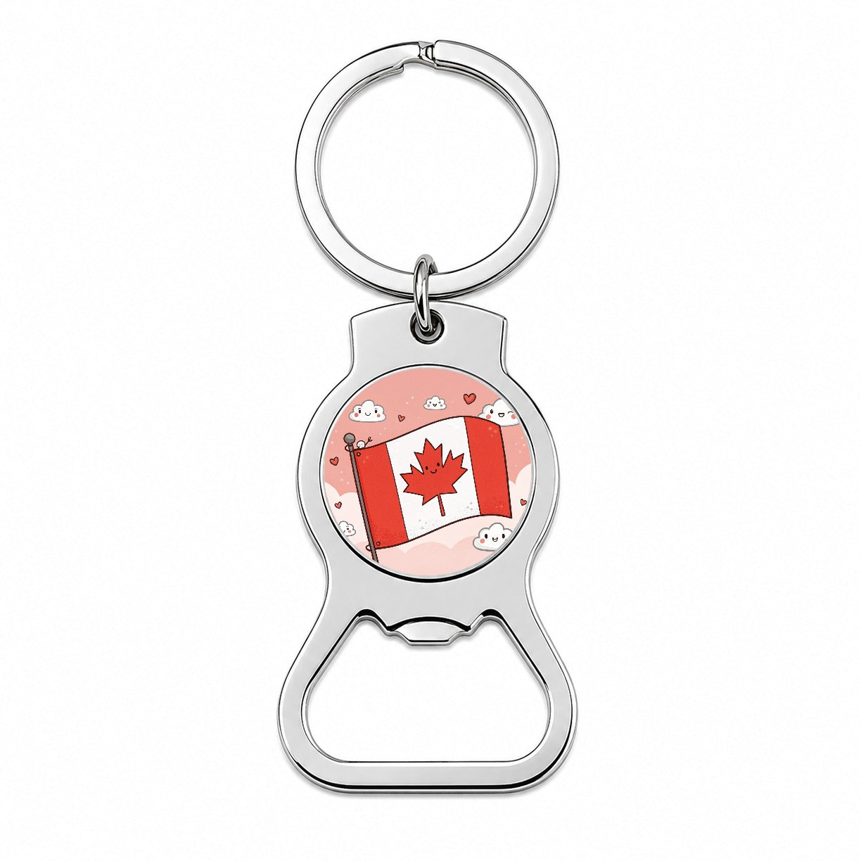 Kawaii Canada Flag Bottle Opener Keychain
