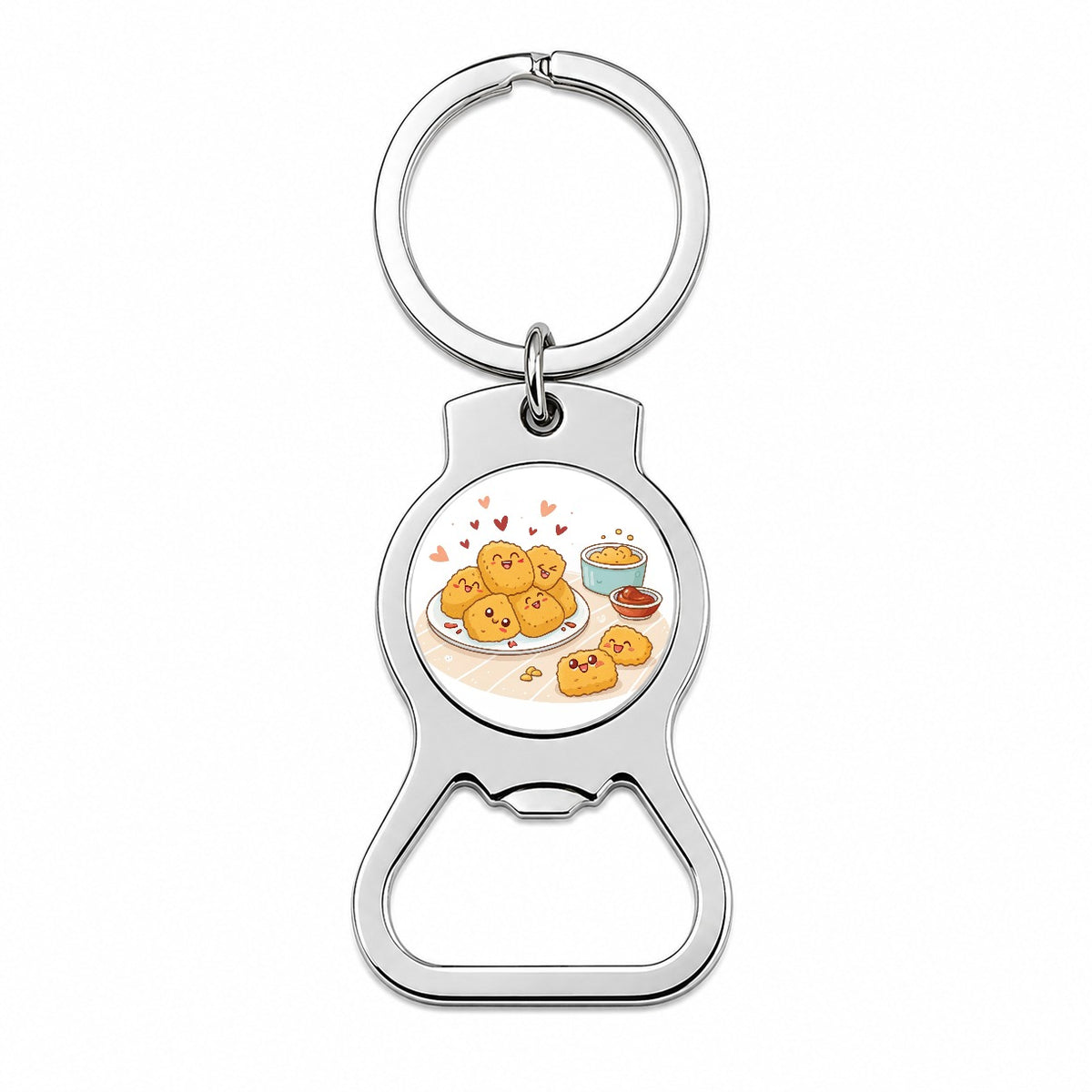 Kawaii Chicken Nuggets Bottle Opener Keychain