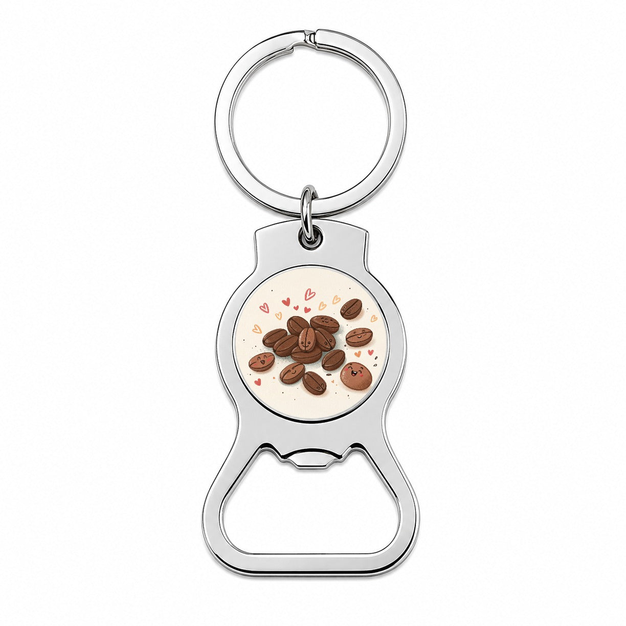 Kawaii Coffee Beans Bottle Opener Keychain