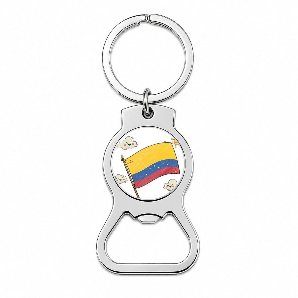 Kawaii Colombia Flag Bottle Opener Keychain