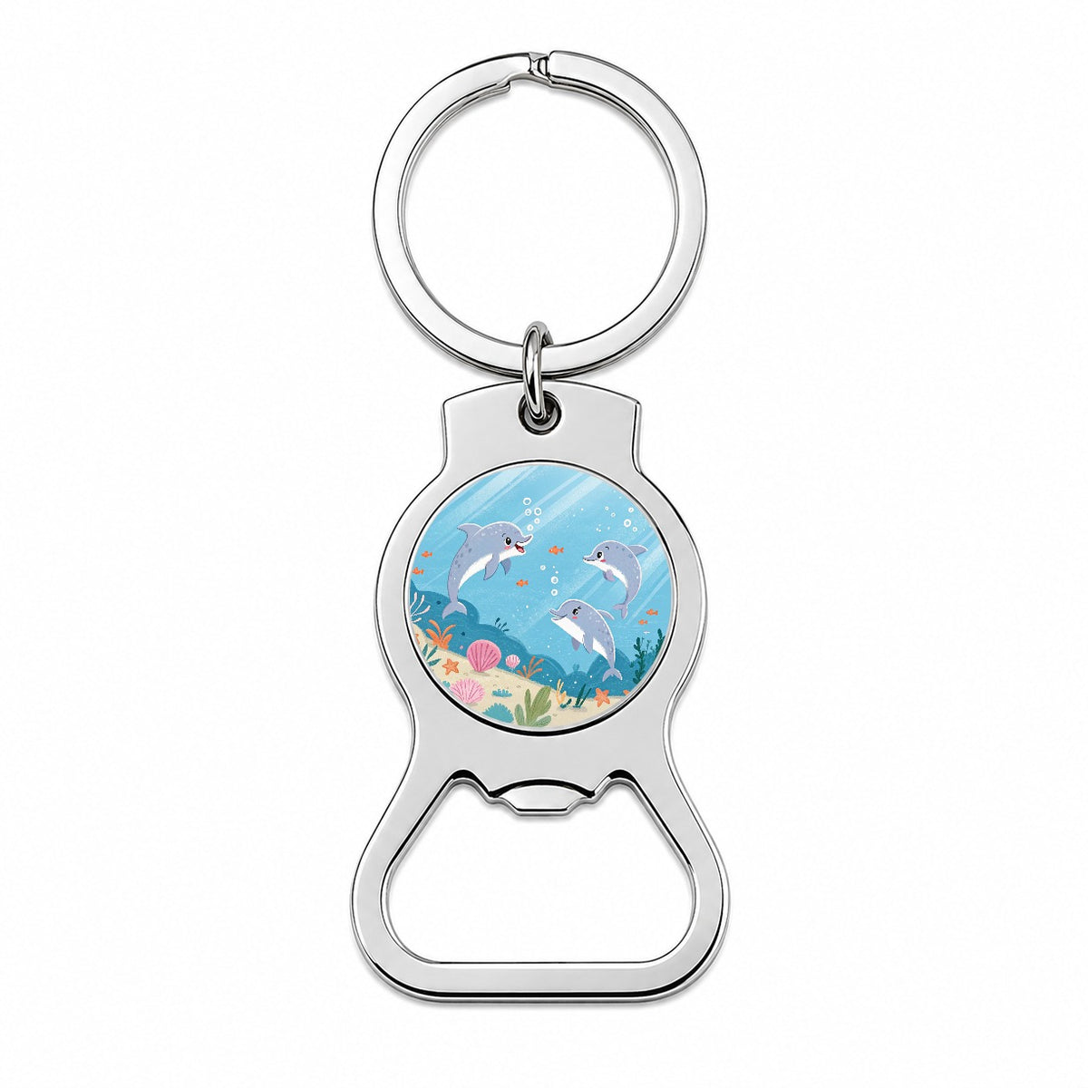 Kawaii Dolphins Bottle Opener Keychain