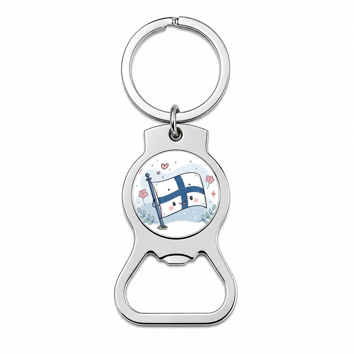 Kawaii Finland Flag Bottle Opener Keychain
