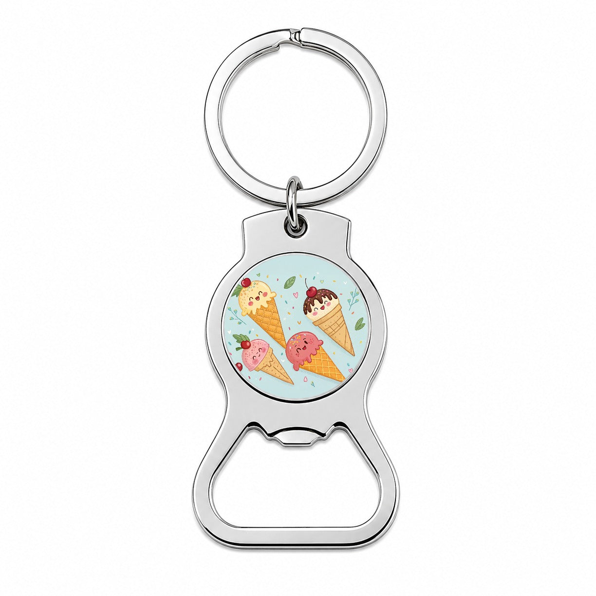 Kawaii Ice Cream Cones Bottle Opener Keychain