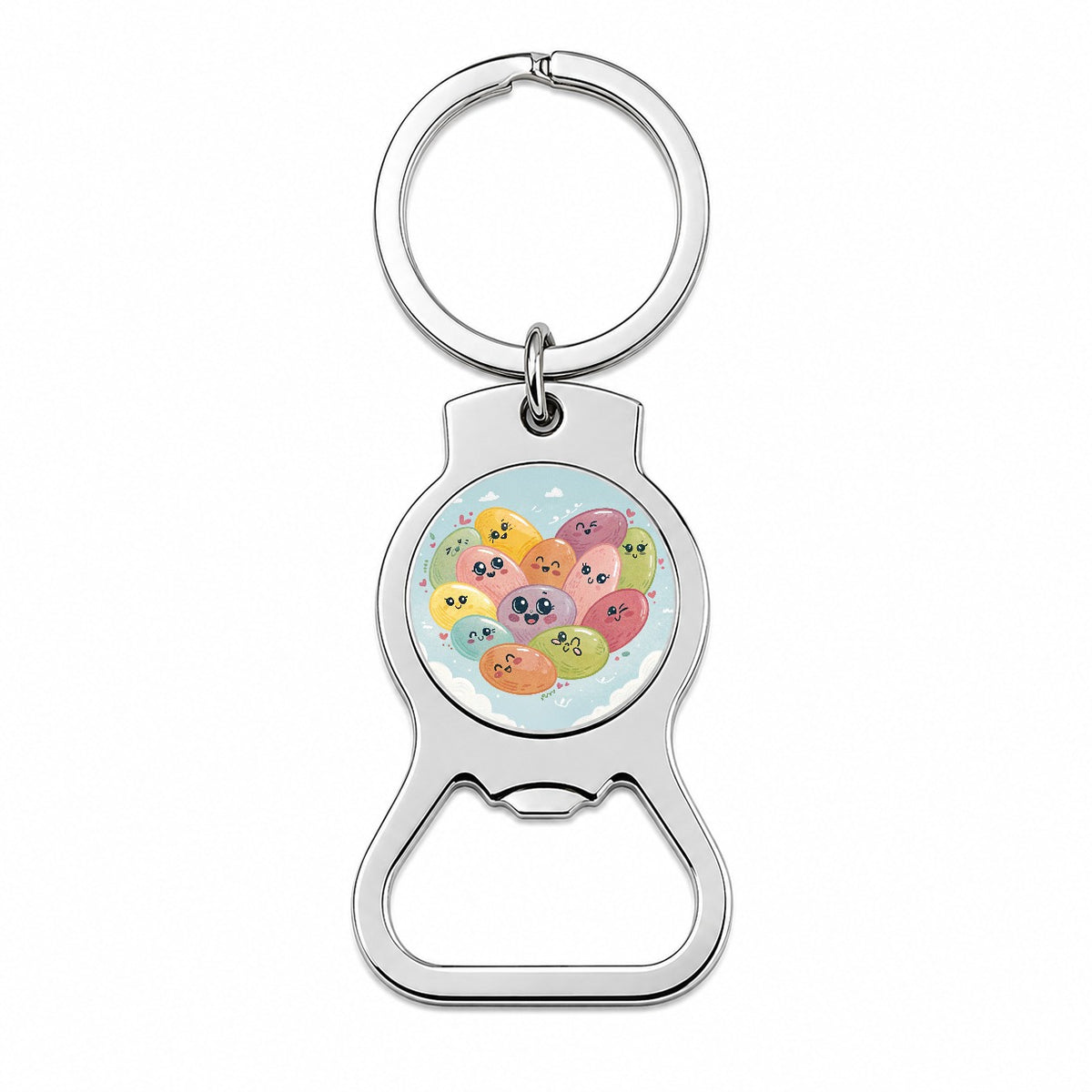 Kawaii Jelly Beans Heart Bottle Opener Keychain