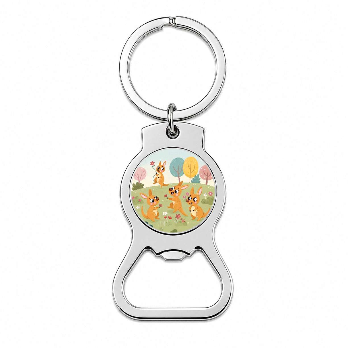Kawaii Kangaroos Bottle Opener Keychain