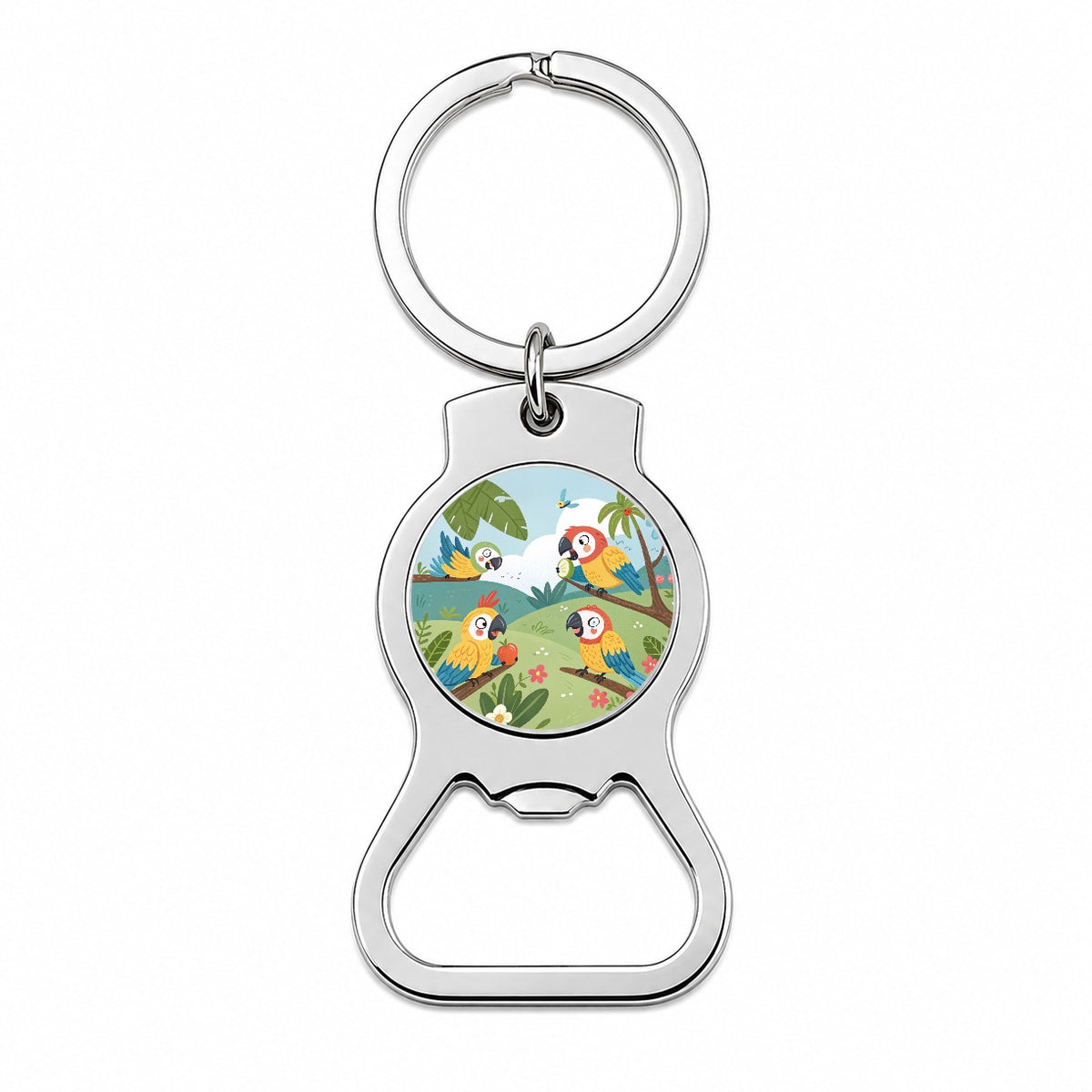 Kawaii Macaw Parrots Bottle Opener Keychain