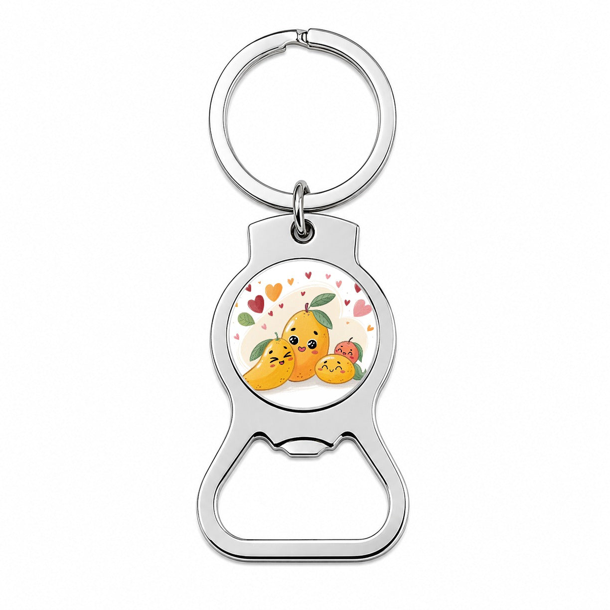 Kawaii Mangos And Hearts Bottle Opener Keychain