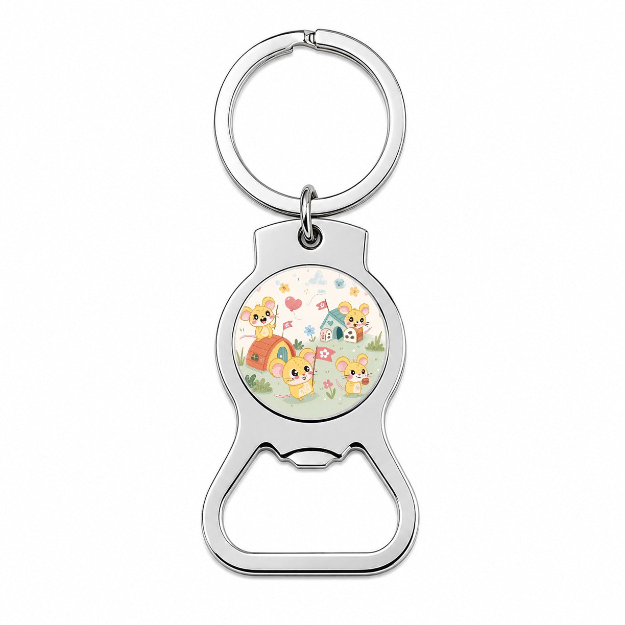 Kawaii Mice Mouse Bottle Opener Keychain