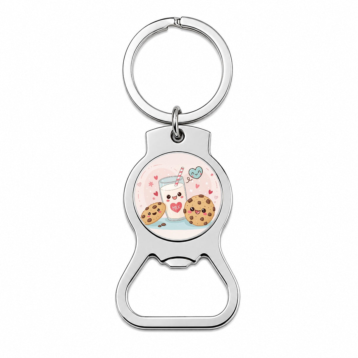 Kawaii Milk And Cookies Bottle Opener Keychain