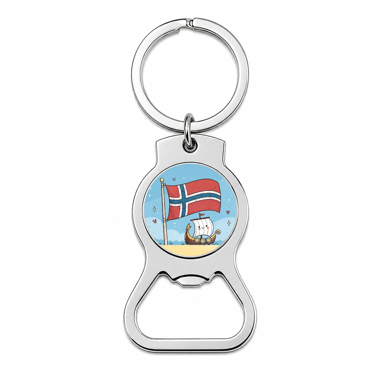 Kawaii Norway Flag Bottle Opener Keychain