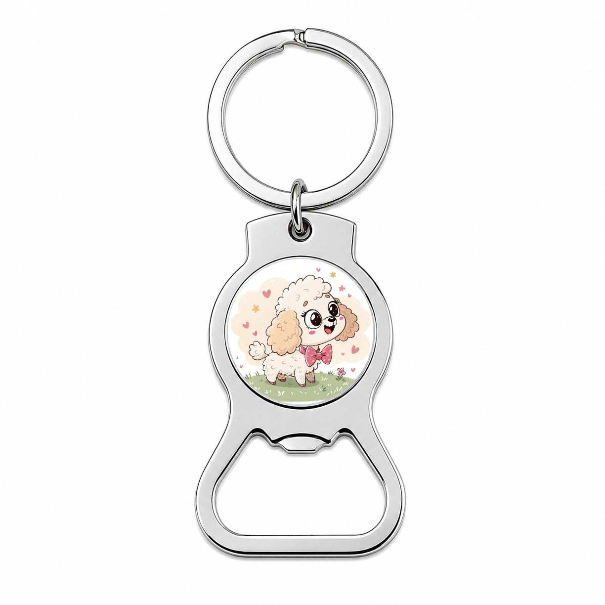 Kawaii Poodle Dog Bottle Opener Keychain