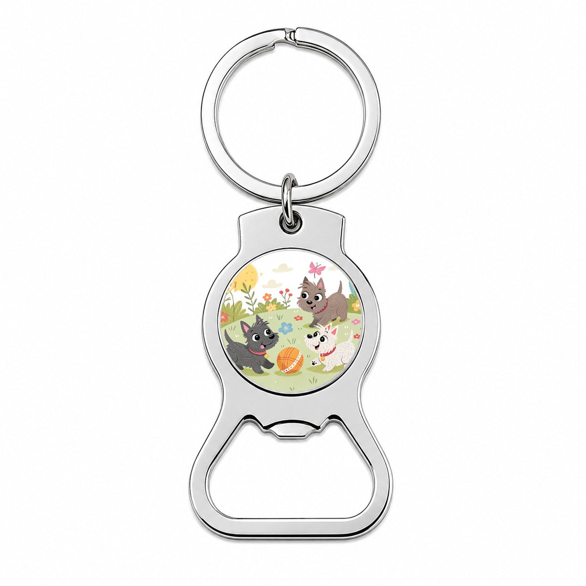Kawaii Scottish Terriers Dogs Bottle Opener Keychain