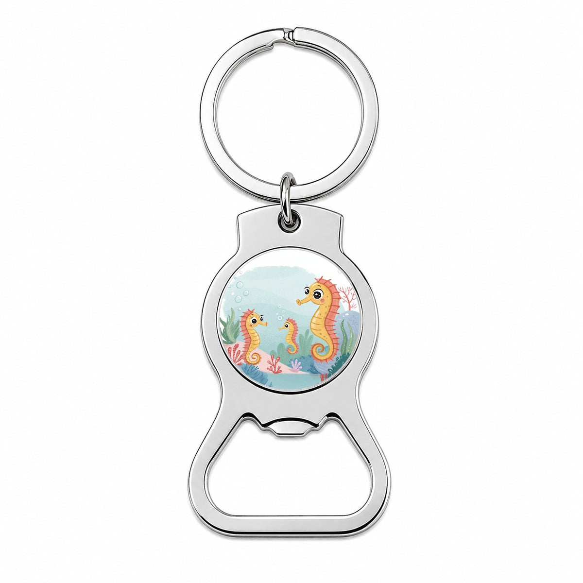 Kawaii Seahorses Bottle Opener Keychain