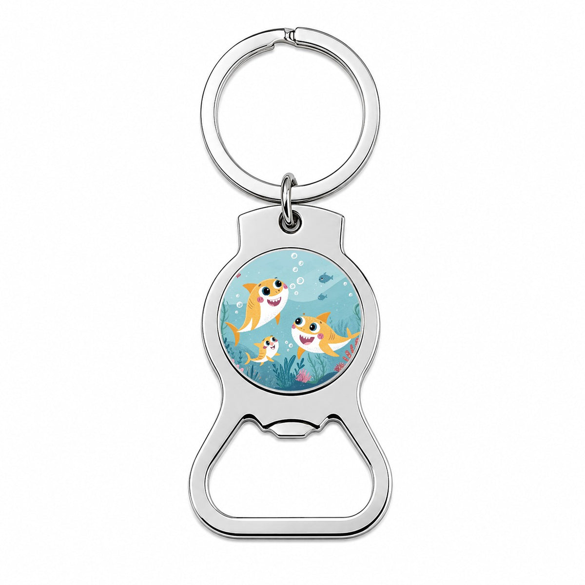 Kawaii Sharks Bottle Opener Keychain