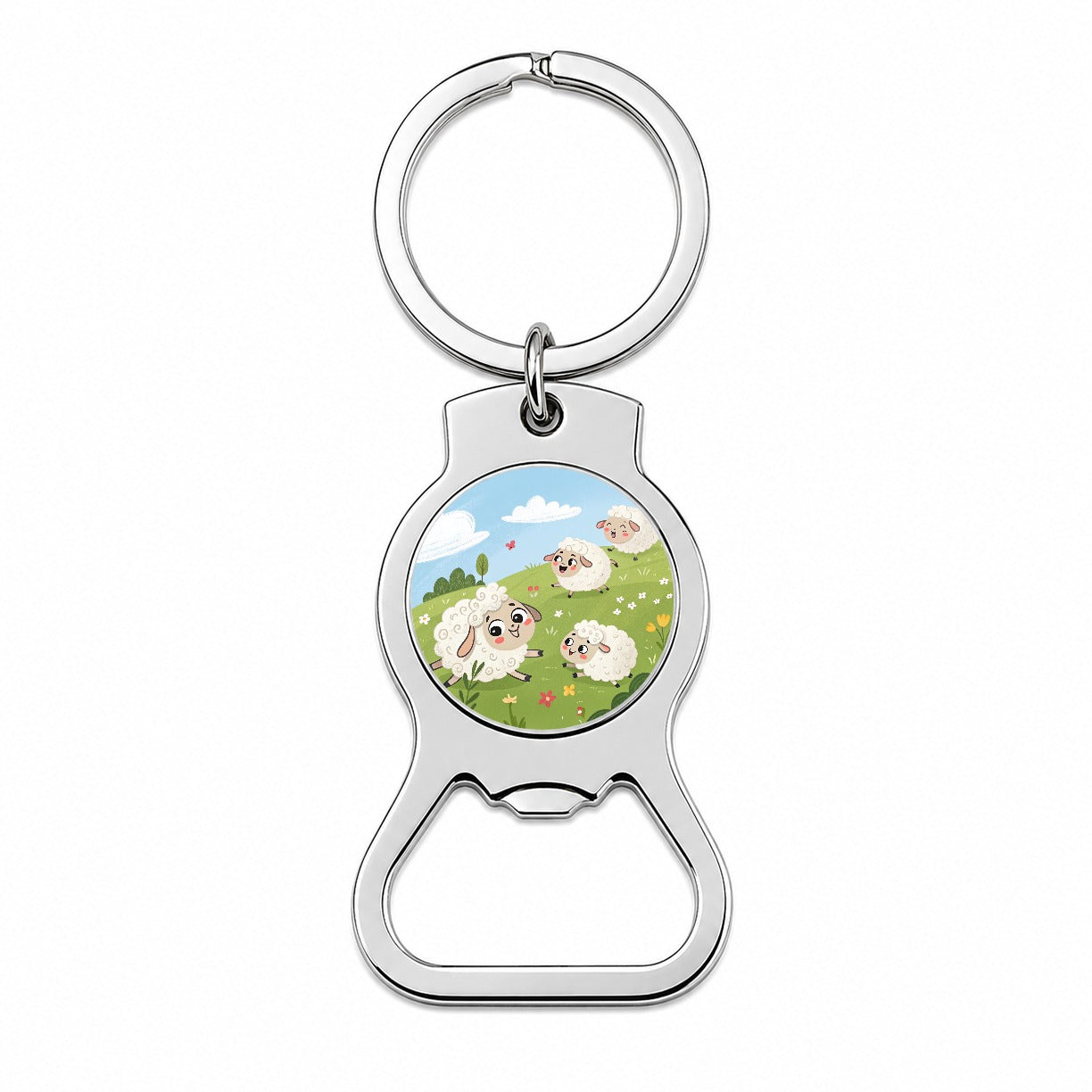 Kawaii Sheep Bottle Opener Keychain