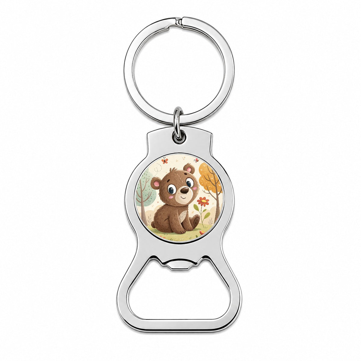 Bear Children's Illustration Style Bottle Opener Keychain