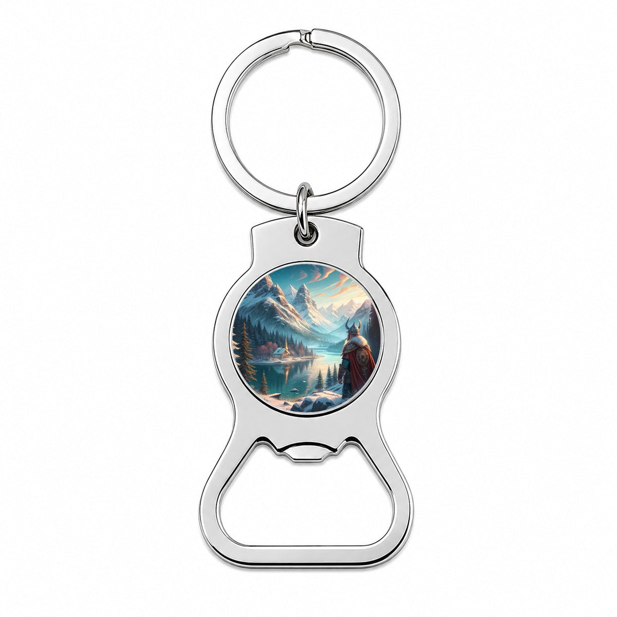 Classic Nordic Viking Anime Style Fantasy Bottle Opener Keychain