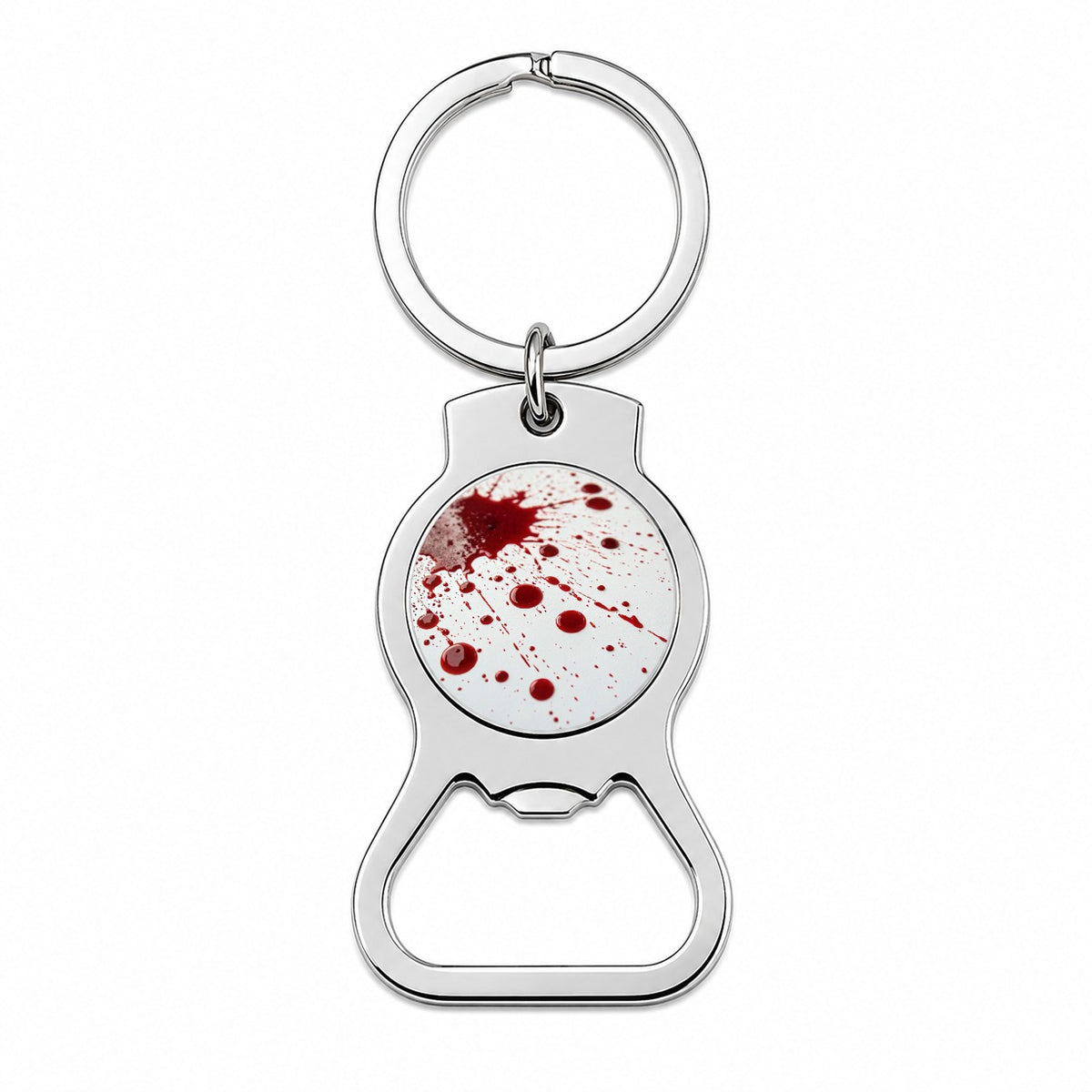 Close-Up Blood Splatters Bottle Opener Keychain