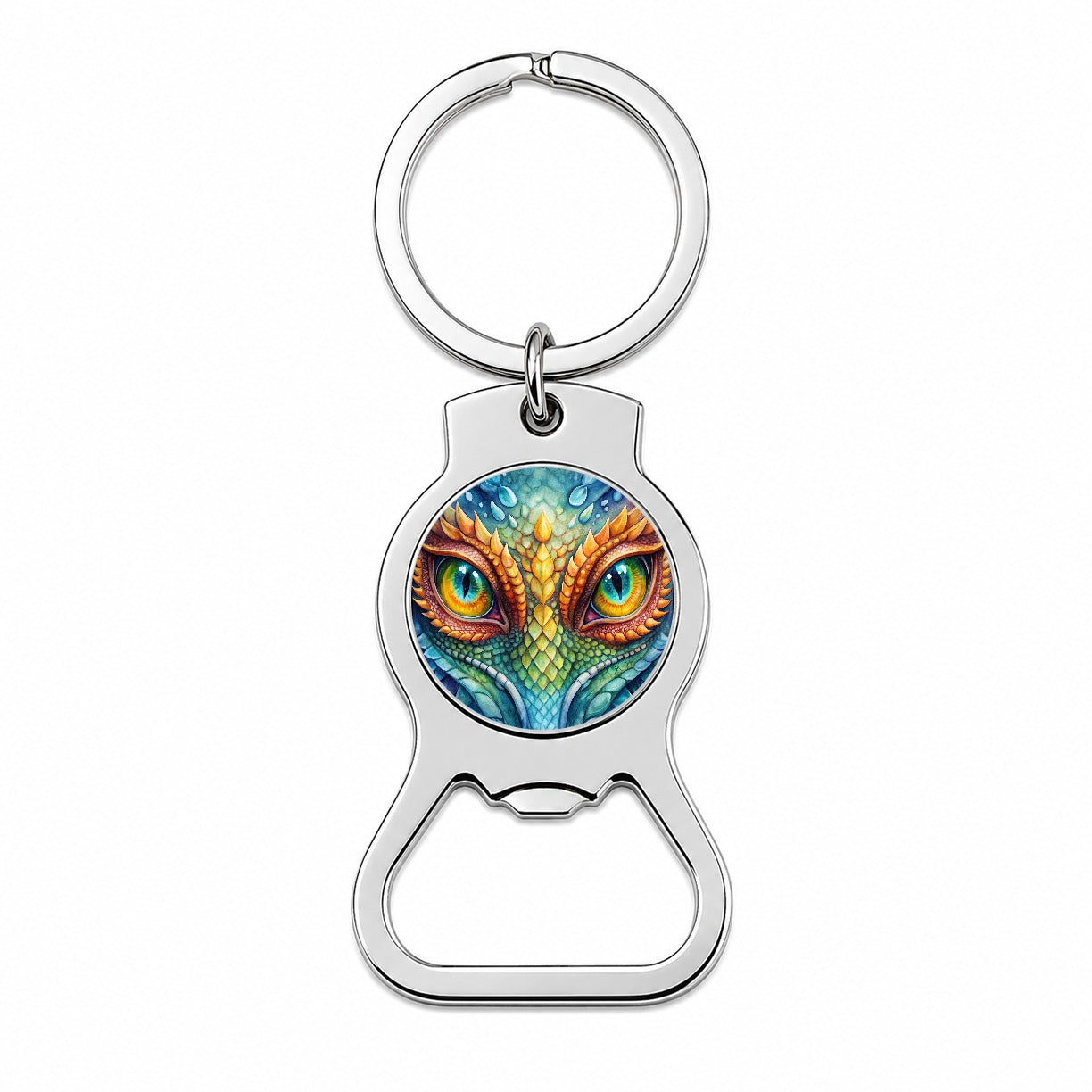 Dragon Eyes Close Up Watercolor Bottle Opener Keychain