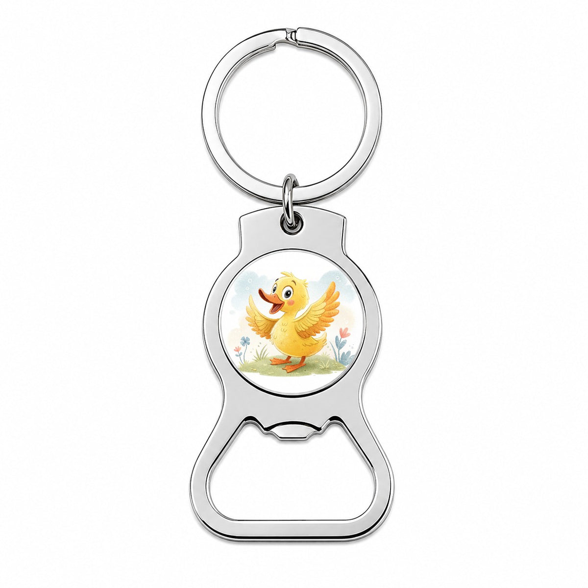 Duck Children's Illustration Style Bottle Opener Keychain