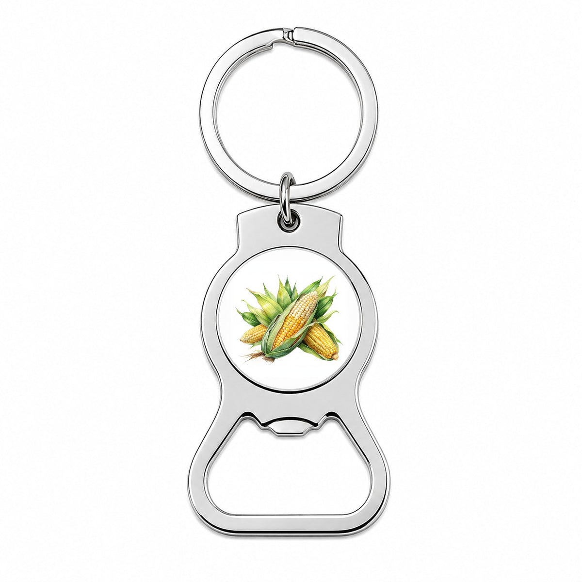 Ears of Corn Watercolor Bottle Opener Keychain