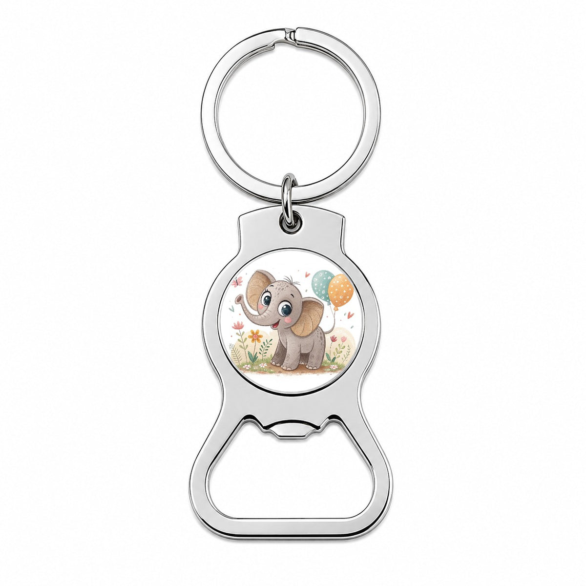 Elephant Children's Illustration Style Bottle Opener Keychain